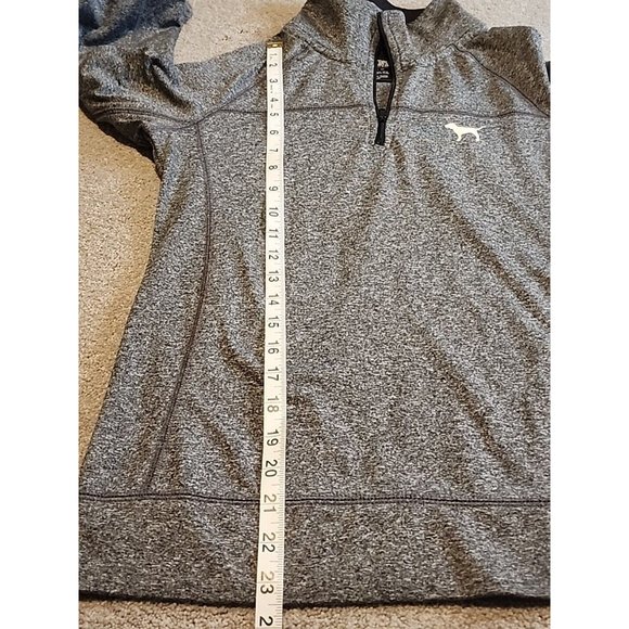 PINK Victorias Secret Stretch  Women XS  Thumb Hole Long Sleeve Mock Neck Gray - Picture 9 of 9